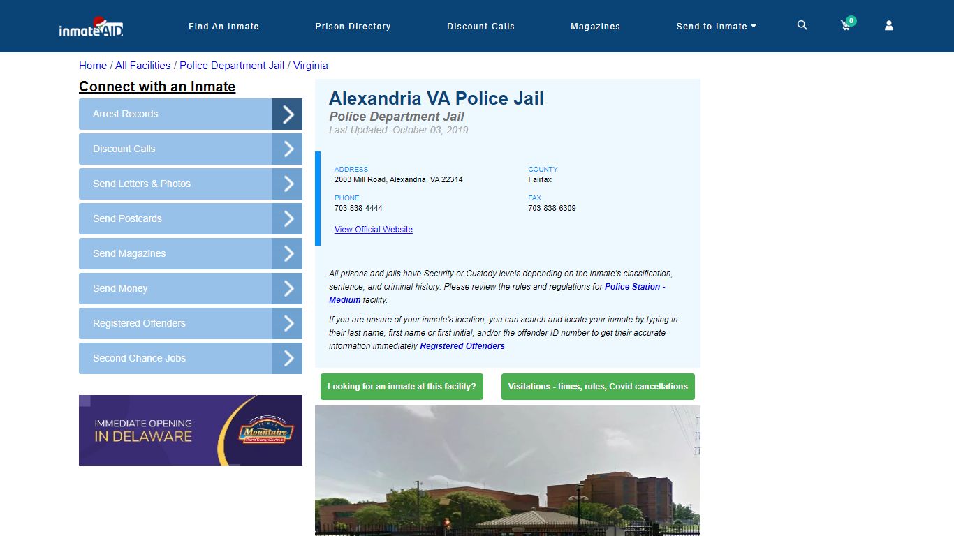 Alexandria VA Police Jail & Inmate Search - Alexandria, VA