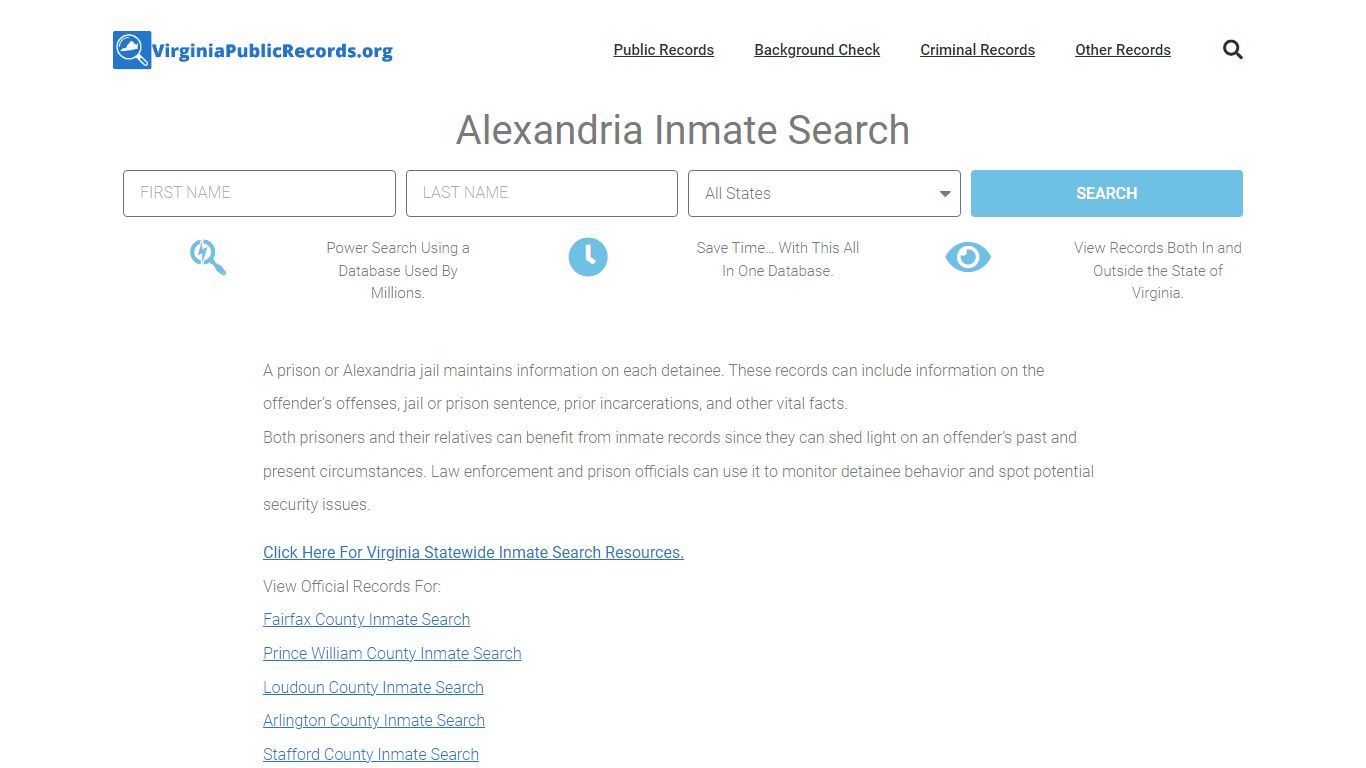 Alexandria Inmate Search - ACPD Current & Past Jail Records